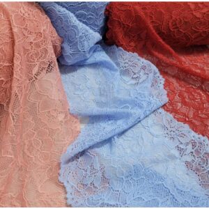 Tecido Renda para Lingerie Poliamida/Elastano Várias cores – 5,00 mts de Comprimento X 16 cm de Largura