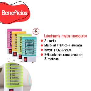 Luminária Lâmpada Elétrica Mata Mosquitos E Moscas BIVOLT
