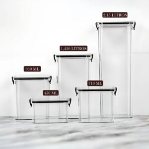 Monte seu Kit de Potes Herméticos para Mantimentos Cozinha Despensa Armário