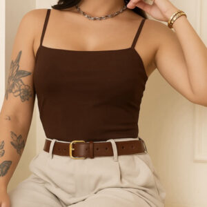 Body Feminino Regata Alcinha Fina Elástico Suplex Forrado Básico com Bojo