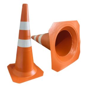 2 Cones de Sinalização para Estacionamento 75cm e 2m de Corrente de Isolamento