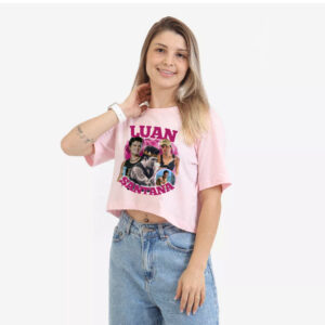 Cropped Camiseta T-shirt Luan Santana Cantor  Sertanejo Algodão Para Fã