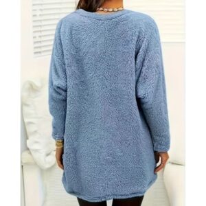 Blusa Feminina Inverno – Quentinha, com Bolsos e Mangas Fofas