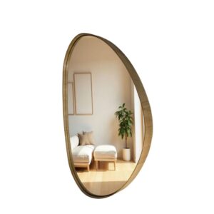 Espelho Orgânico Havana Com Borda Decorativo Moldura Em Madeira P