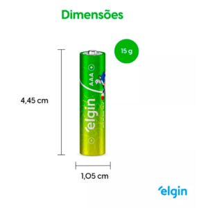 24 Pilhas Elgin Alcalina AA Comum ou AAA Palito 1 ou 2 Tubos Com 24 Unidades