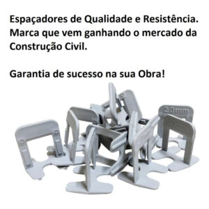 1000 Nivelador 2mm Cinza Slim Piso Porcelanato + 120 Cunhas