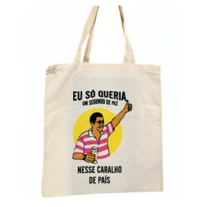 Bolsa Ecobag Algodão Cru Estampa Frase Divertida ZECA PAGODINHO – Estilosa e Espaçosa