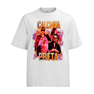 Camiseta Algodão Unissex Tshirt Calcinha Preta com paulinha unissex