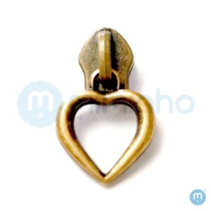Cursor Para Zíper Nº 5 – Coração – PACOTES COM 5 e 10 PÇS – Niquelado, Ouro Velho e Ouro Cataforético