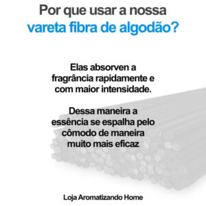 100 Vareta de Fibra de Algodão Sintético Exala Mais