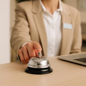 Sino Campainha de Mesa Inox Recepção Cozinha Comércio Hotel Restaurantes Lanchonetes (Metal Resistente)