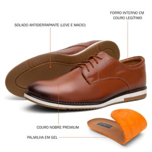 Sapato Oxford Masculino 100% Couro Confortável Macio Eventos