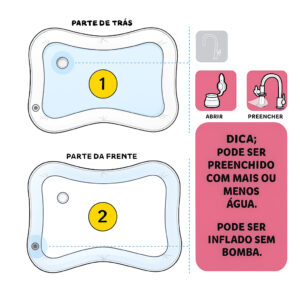Tapete De Atividades De Água Inflável Grande Para Bebês no Tummy Time – ColorBaby