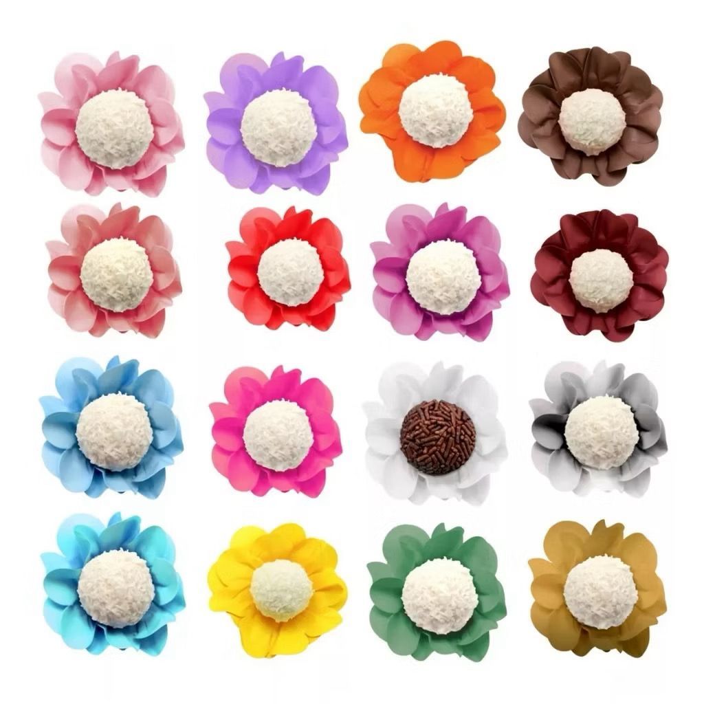 Kit 40 Forminhas para Doces Finos Formato Flor Para Festa Batizado Casamento Aniversário