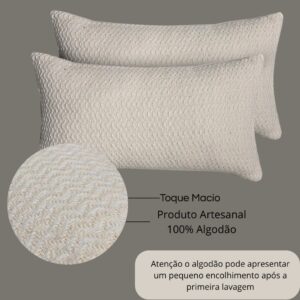 Kit 2 Capas de Almofada Decorativa Formato Bisnaga 26x44cm Sofá Cama Sala Quarto