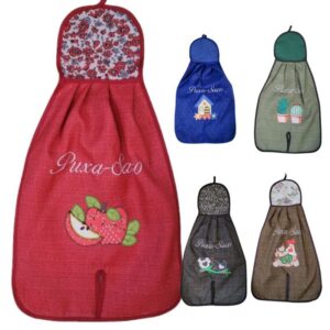 Kit 2 Puxa Saco GRANDE Estampas Variadas Bordado Aplic Cozinha Lavanderia – Envio Rápido