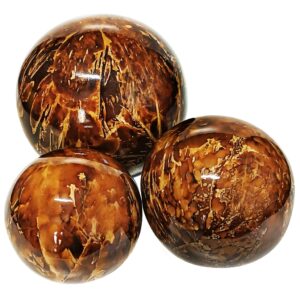trio de esferas bolas ceramica efeito marmorizado enfeite decoração centro de mesa