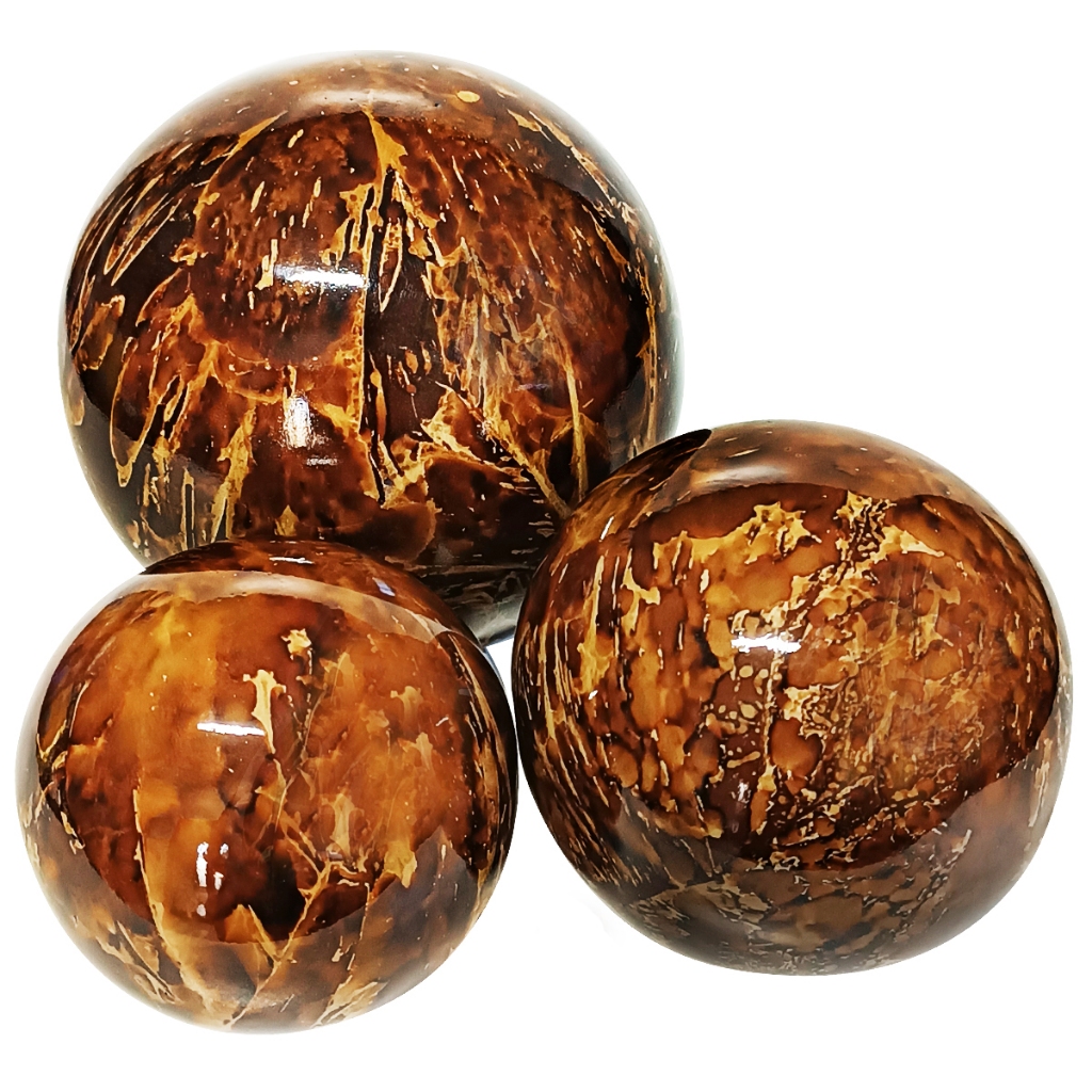 trio de esferas bolas ceramica efeito marmorizado enfeite decoração centro de mesa