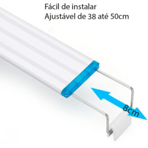 Luminária Led P/ Aquário De 28-70cm Bivolt Luz 3 Cores Crescimento de Corais