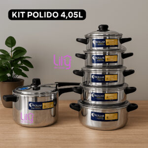 Jogo de Panelas 5 peças + Panela de Pressão 4,5 litros de Excelente Qualidade