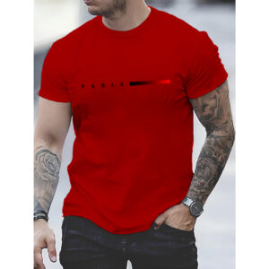 Camiseta Masculina Streetwear Paris Style T-Shirt 100% Algodão Malha 30.1