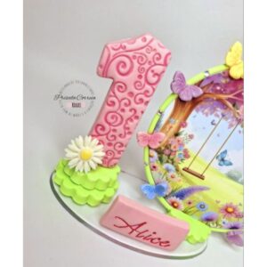 Vela em Biscuit Jardim Encantado/ Jardim das Borboletas