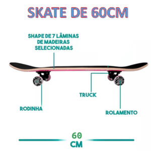 Skate Infantil Juvenil Completo Skateboard Iniciante