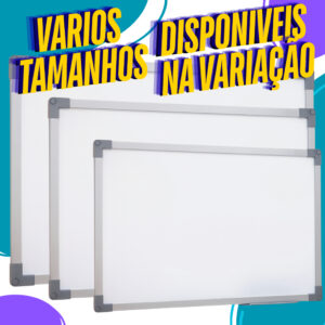 Lousa Branca Grande 120×90 Quadro Branco Anotações + 4 Canetas