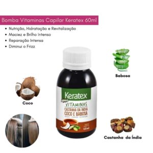 Óleo Capilar Alecrim Crescimento + Óleo Bomba Vitaminas  + Óleo Bomba Fortalecimento 60ml Keratex
