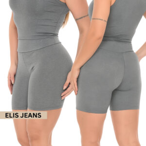 Kit 2 Shorts Feminino Fitness Meia Coxa Cintura Alta Bermuda Legging Zero Transparência