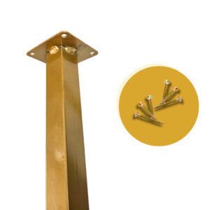 2 Pés De Mesa Tubo Slim Dourado 75cm Altura Reforçado