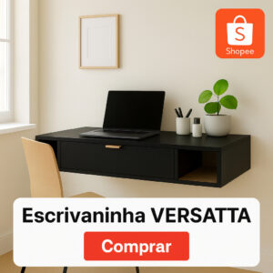 Escrivaninha Suspensa Home Office Estudos Compacta Rack Penteadeira Hall Entrada