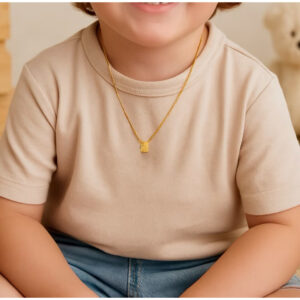 Escapulário Infantil Sagrado Coração De Jesus Tradicional e Nossa Senhora do Carmo Banhado a Ouro