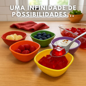 Kit Potes Sobremesa Tigela Bowl Plástica Cumbuca para Açaí Sorvete e Sobremesas Doce e Salgado 250ml