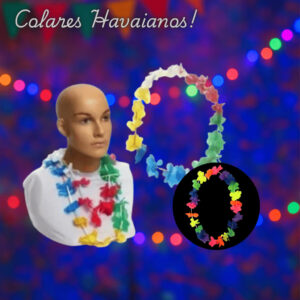 Kit Tropical Festa 82 Peças – Óculos, Tiaras, Gravatas, Chapéus, Colares Havaianos e Máscaras para Eventos