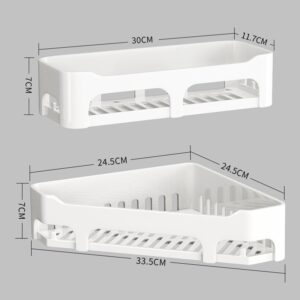 Suporte Organizador De Parede Plástico ABS Alta Resistência e Adesivo Para Shampoo Banheiro Cozinha