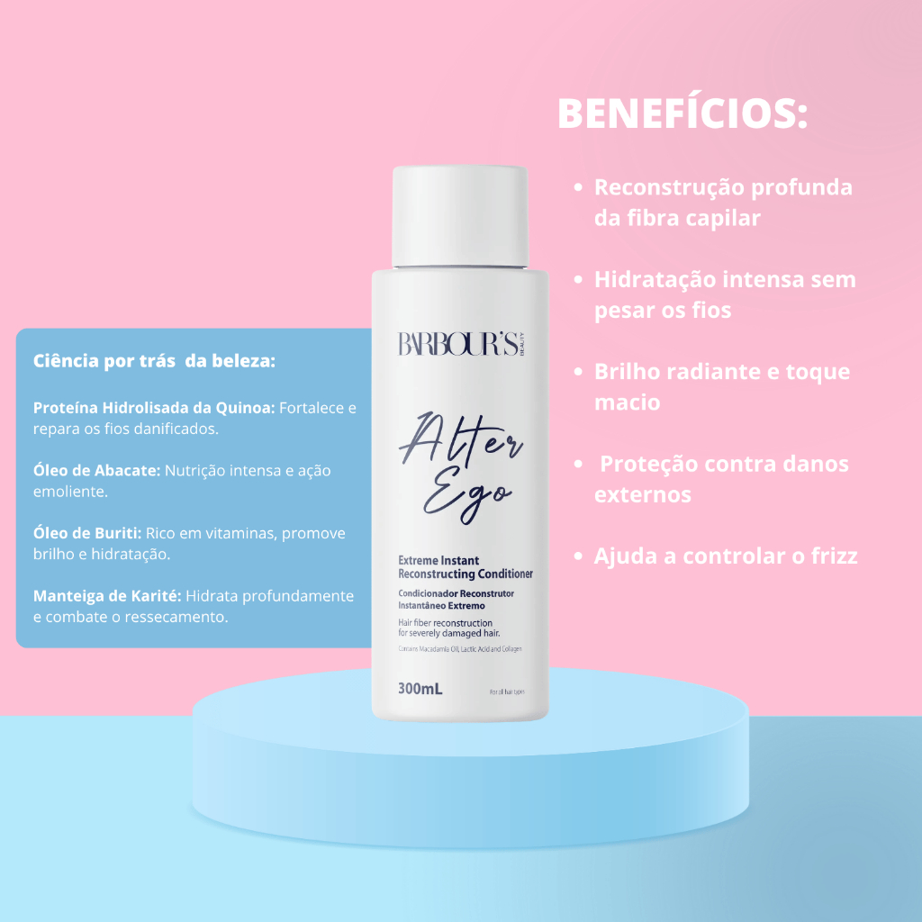 Condicionador Alter Ego Alter Ego Barbour's Beauty 300ml Fragrância Suave Reconstrução