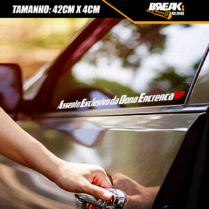 Adesivo Assento Exclusivo da Dona Encrenca em Recorte – Carro/Namorada/Esposa