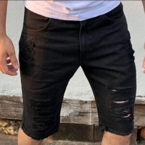 Bermuda Jeans Masculina Colorida Rasgada destroyed(VERÃO 2024)