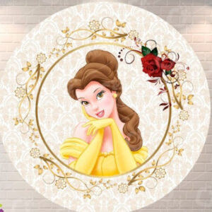 Painel de Festa Redondo Bela/Bela e a fera