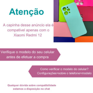 Capa Para Xiaomi Redmi 12 Kit Capa + Pelicula 3D ou Só 1 Capinha  Aveludada