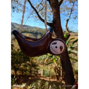 Vaso cachepô bicho preguiça para suculentas (cerâmica) não acompanha arranjos florais!