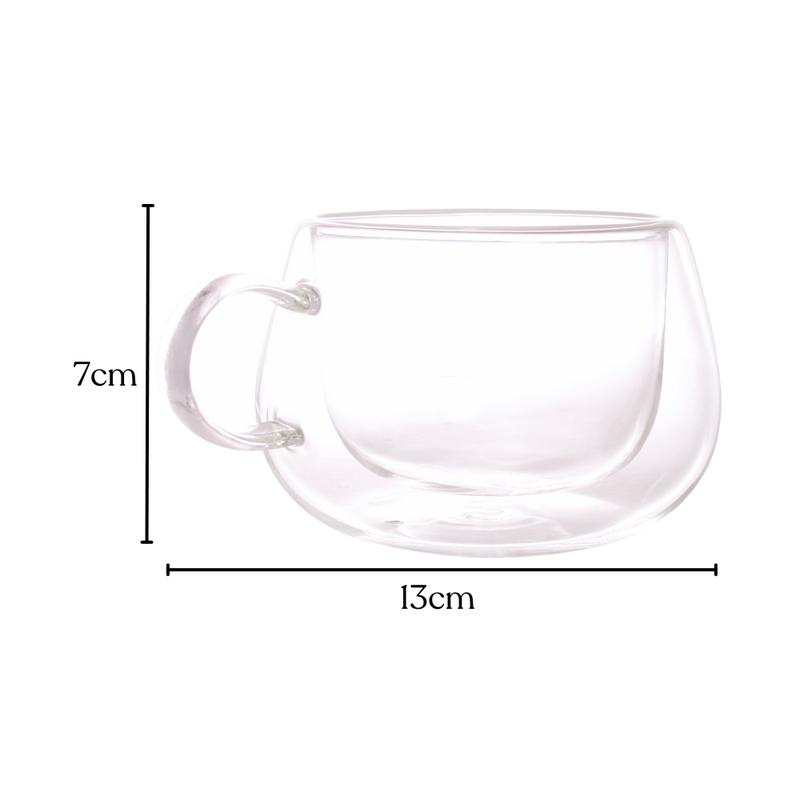 Jogo Com 6 Xícaras Copo Vidro Duplo 200ml Café Nespresso Chá