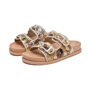 Sandália Feminina Papete Cascalhos Birken com lantejoulas sandal bling bling228