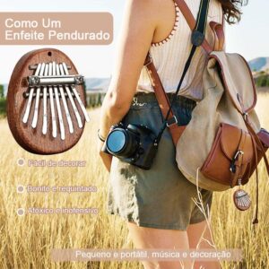 8 Teclas kalimba mini Polegar Piano Acústico Dedo Instrumento Musical Sapele Wood