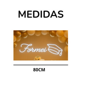 Luminária Led Neon Letreiro Formei Chapéu Festa Formatura Decoração