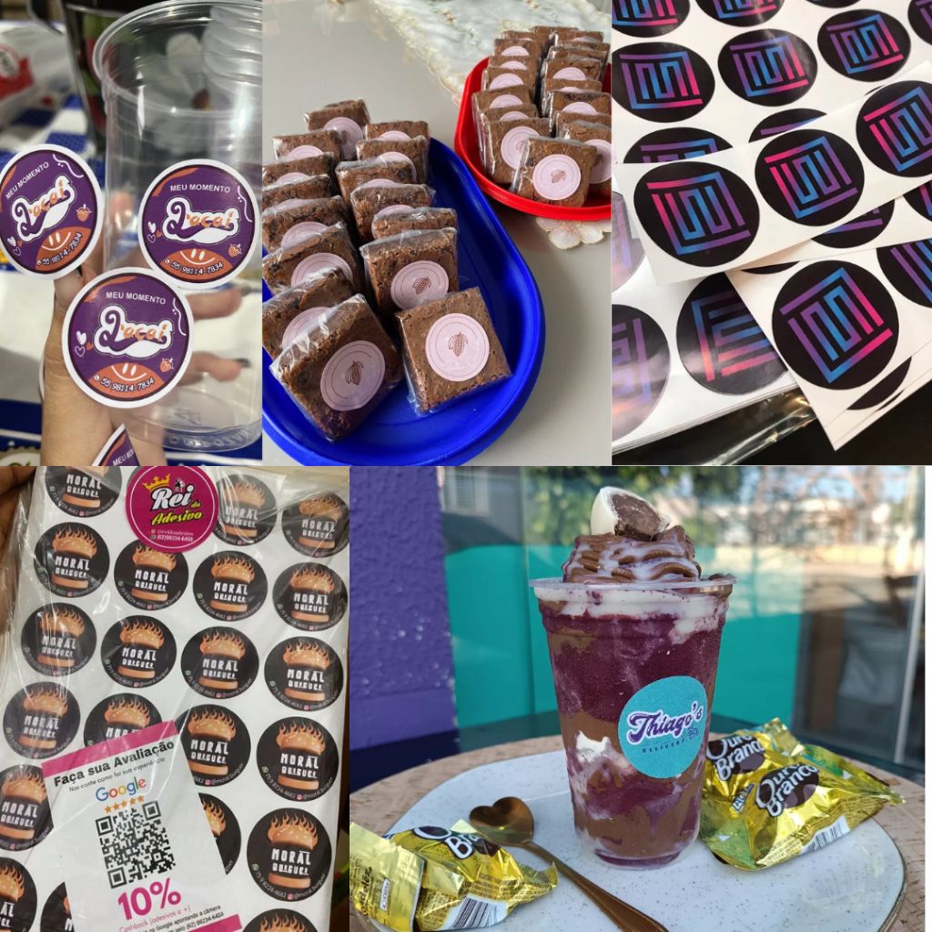 500 Adesivos, etiquetas e rótulos em Vinil 4x4 personalizados a prova dágua