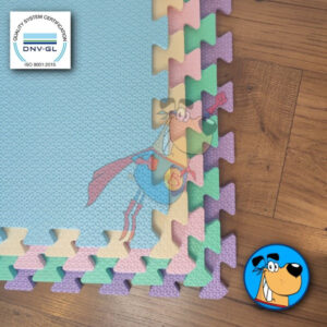 KIT 24 Tatames Eva infantil PREMIUM CANDY COLORS 50cmX50cmX1cm de espessura com bordas de acabamento