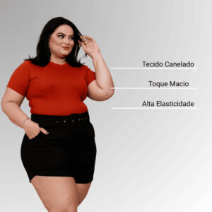 Kit 2 Blusas Plus Size Feminina Suede Canelado Premium