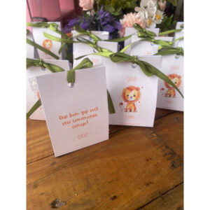 kit 50 vela leão Safari com caixa personalizada  – Aniversário Chá de bebê Nascimento